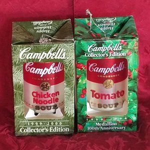 NIB CAMPBELL'S SOUP CHRISTMAS ORNAMENT BUNDLE
